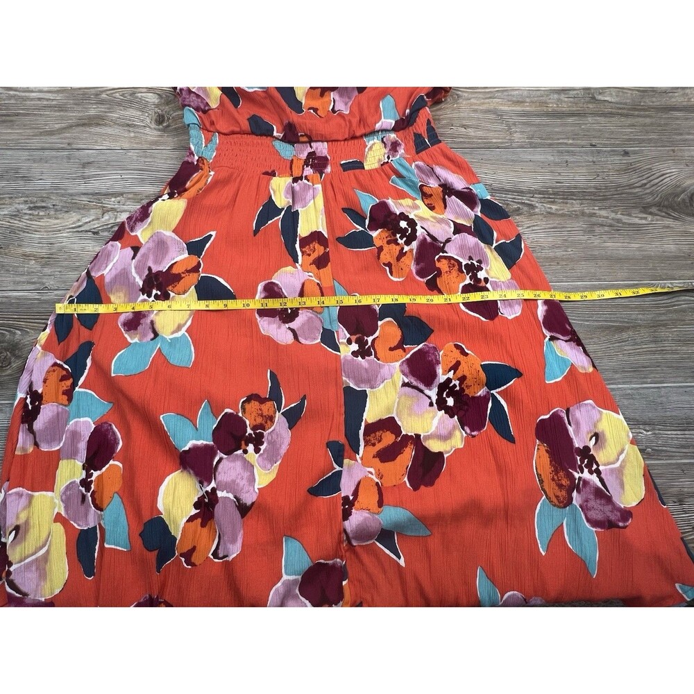 NWT Maurice’s Orange Floral Print Halter Top Sharkbite Hem‎ Maxi Dress Size MED - Picture 12 of 16
